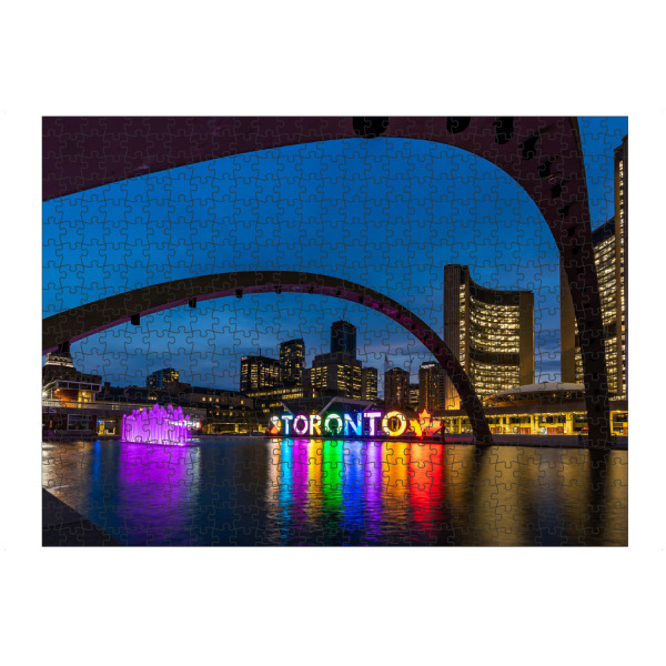 Puzzle Ravensburger "Stadtzentrum von Toronto" artboxONE - Architektur - Toronto,Kanada,Nacht,Abend,Blaue stunde,Beleuchtet,Zentrum,Stadt,Stadtzentrum