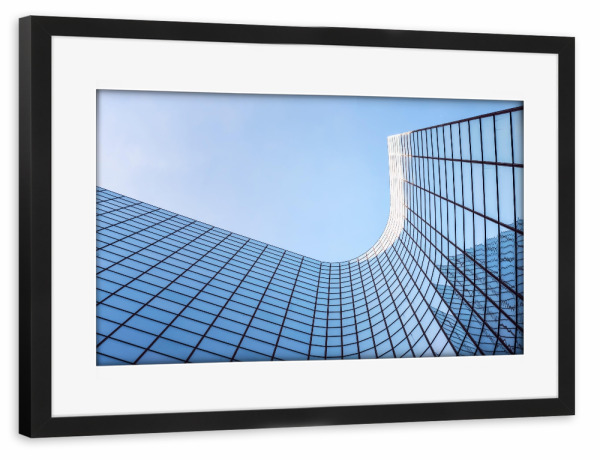 Poster mit Rahmen schwarz "Kurven im Blau" artboxONE - Städte,Reise,Architektur,Städte / Paris,Reise / Länder