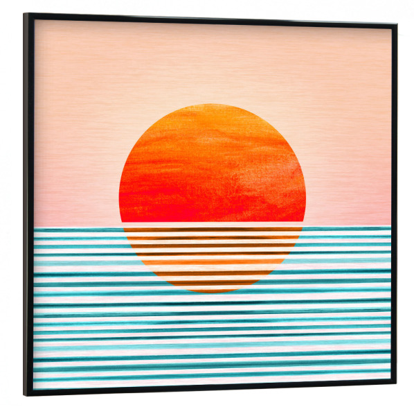 Poster mit schwarzem Rahmen 30x30 cm "Minimalistischer Sonnenuntergang" artboxONE - Natur,Abstrakt
