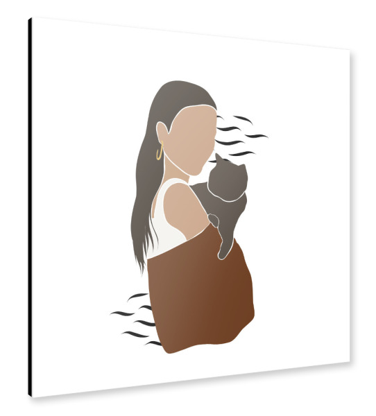 Alu-Dibond "Me and my cat black/brown" 30x30 cm artboxONE