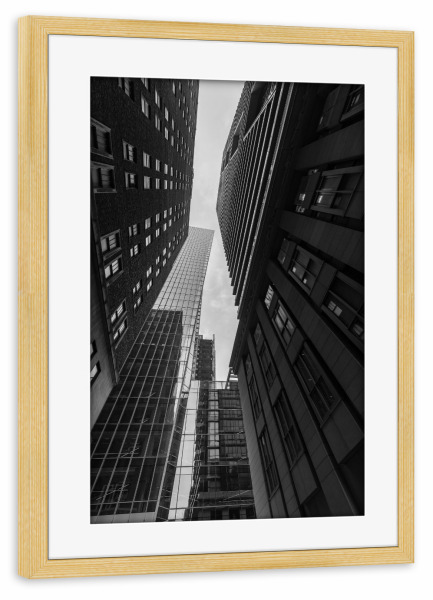 Poster mit Rahmen kiefer "Das Finanzviertel von Toronto" artboxONE - Städte,Architektur - Toronto,Kanada,Hochhaus,Wolkenkratzer,Haus,Gebäude