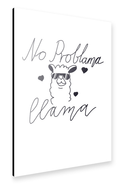 Alu-Dibond "No Problama Llama" 30x20 cm artboxONE