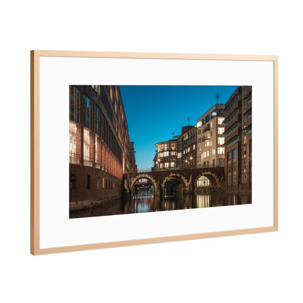 Poster mit Rahmen Kupfer "Hamburg Ellerntorsbrücke" artboxONE - Städte,Städte / Hamburg,Architektur