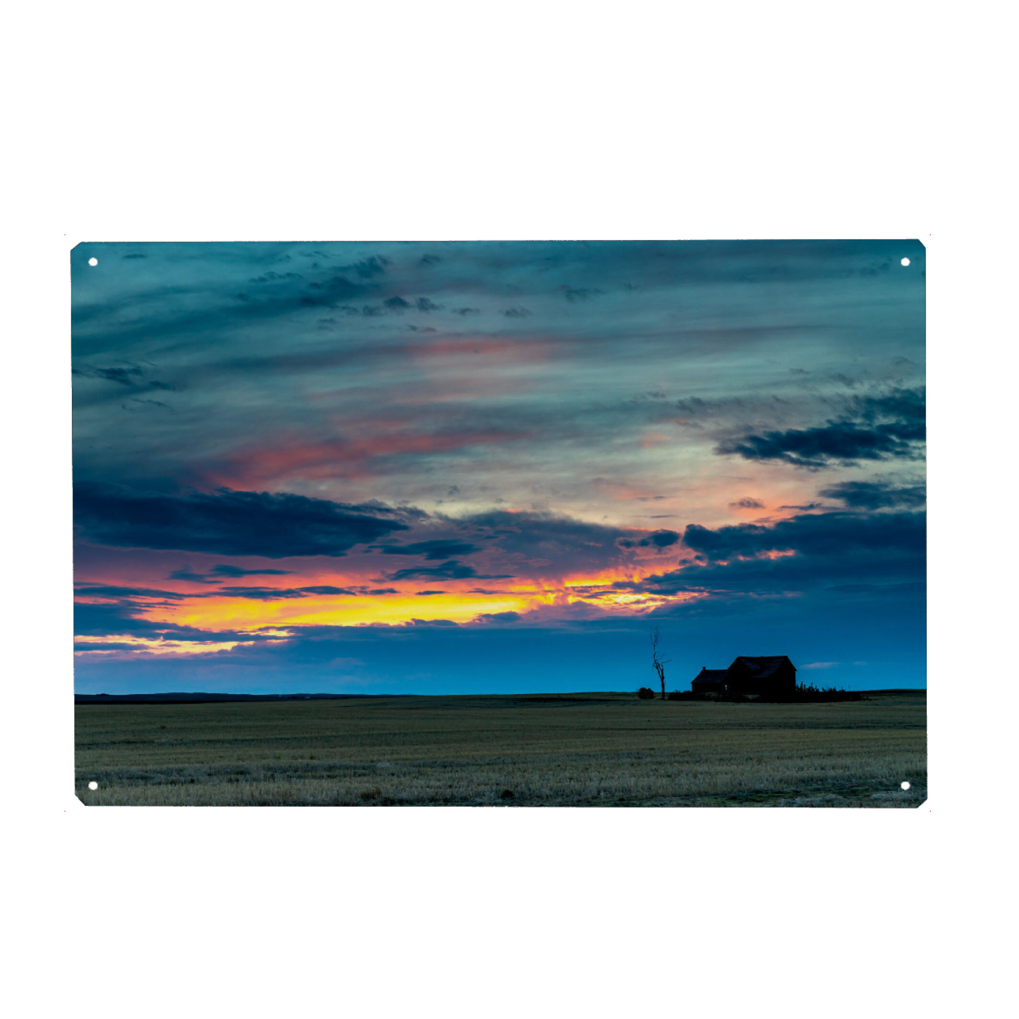 Holzbild "Farm in der Praerie" artboxONE - Natur,Architektur