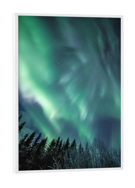 Poster mit weißem Rahmen "Nordische Lichter" artboxONE - Natur