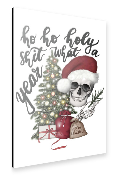 Alu-Dibond "Ho Ho Heilige Scheiße" 30x20 cm artboxONE