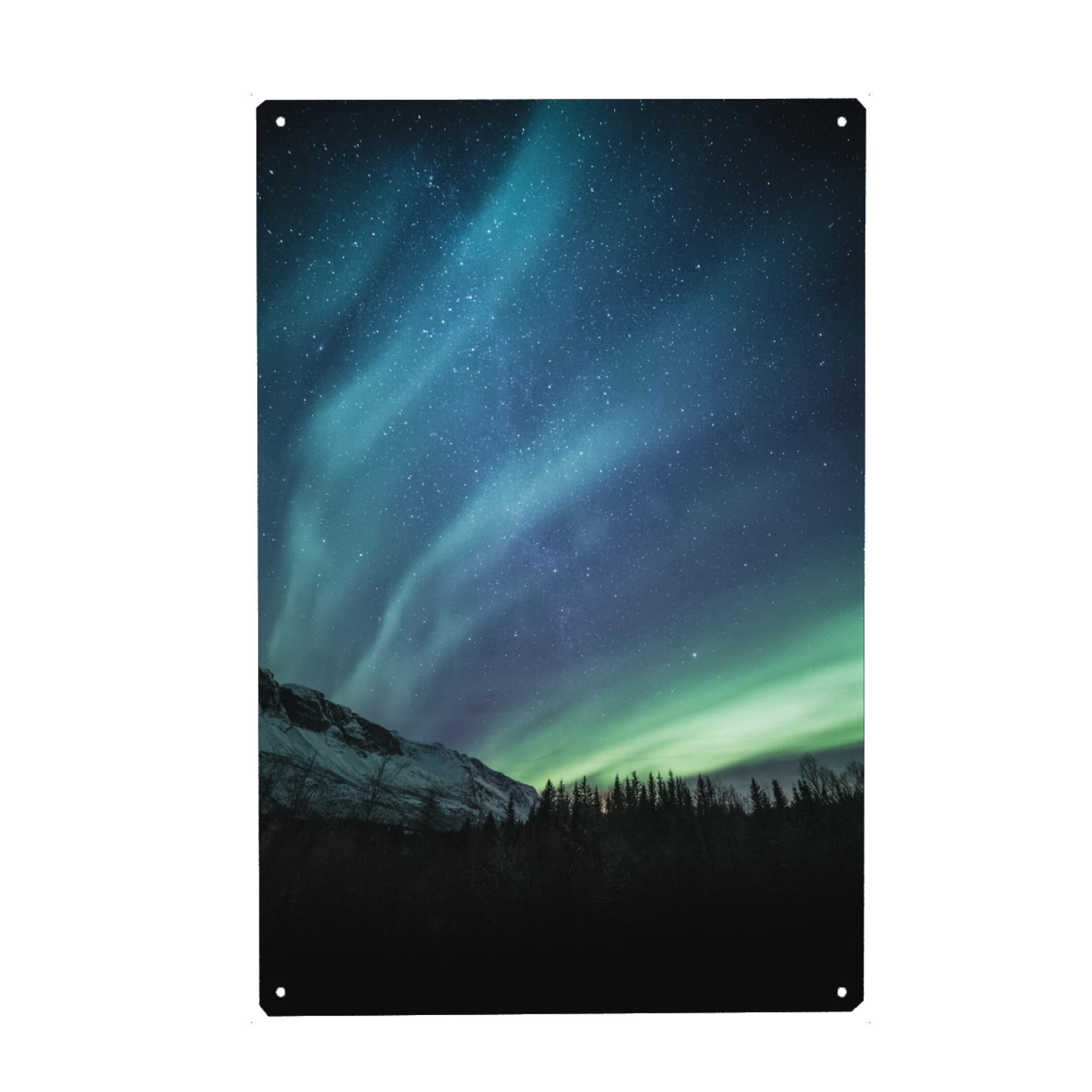 Metall Poster "Aurora borealis - Norwegen" artboxONE - Natur,Galaxy