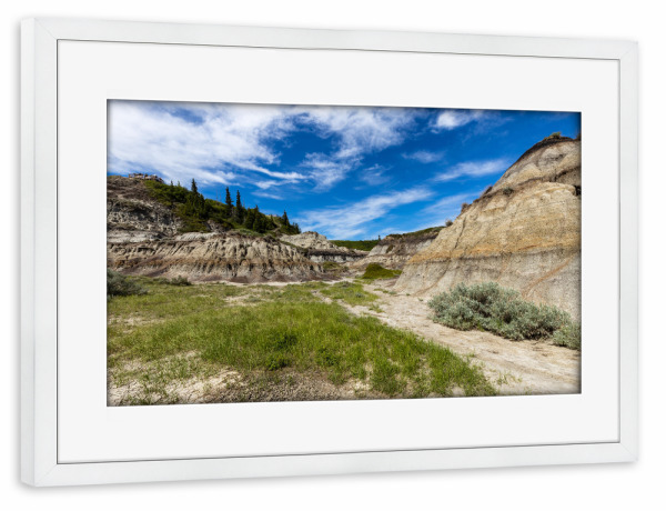 Poster mit Rahmen weiß "Horseshoe Canyon Kanada" artboxONE - Natur - Kanada,Badlands,Canyon,Schlucht,Alberta,Horseshoe canyon,Landschaft,Natur