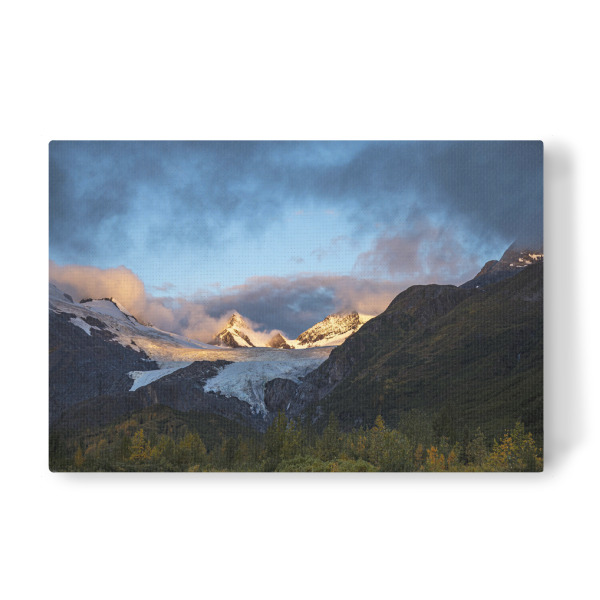 Leinwandbild "Junger Morgen am Gletscher" artboxONE - Natur,Reise - Berge,Gletscher,Morgenlicht,Alaska,Herbst,Landschaft