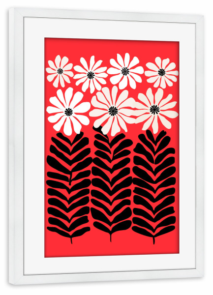 Poster mit Rahmen weiß "Moderner Blumenstrauß" artboxONE - Natur,Floral,Für Kinder