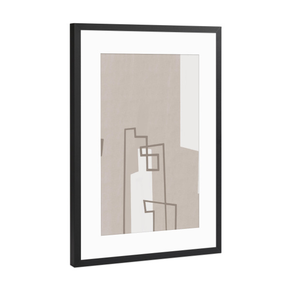 Poster mit Rahmen Schwarz (Metallic) "Urban l" artboxONE - Abstrakt,Architektur,Geometrie
