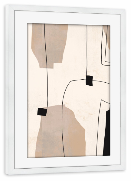 Poster mit Rahmen weiß "City landscape l" artboxONE - Abstrakt,Geometrie