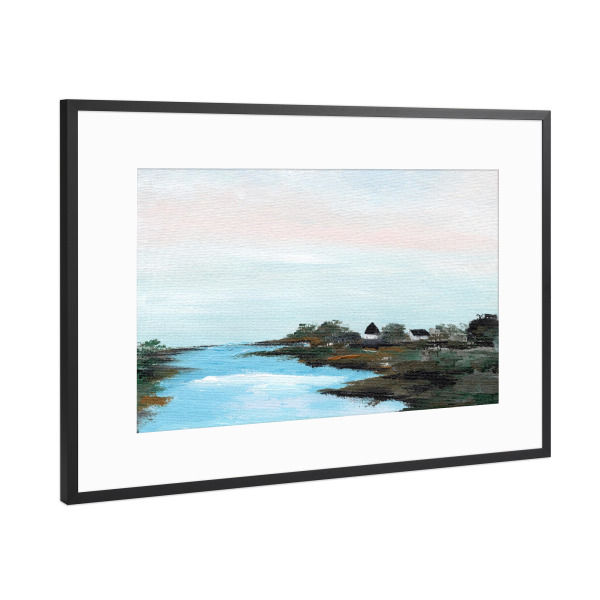 Poster mit Rahmen Schwarz (Metallic) "Backwater ll" artboxONE - Natur,Abstrakt