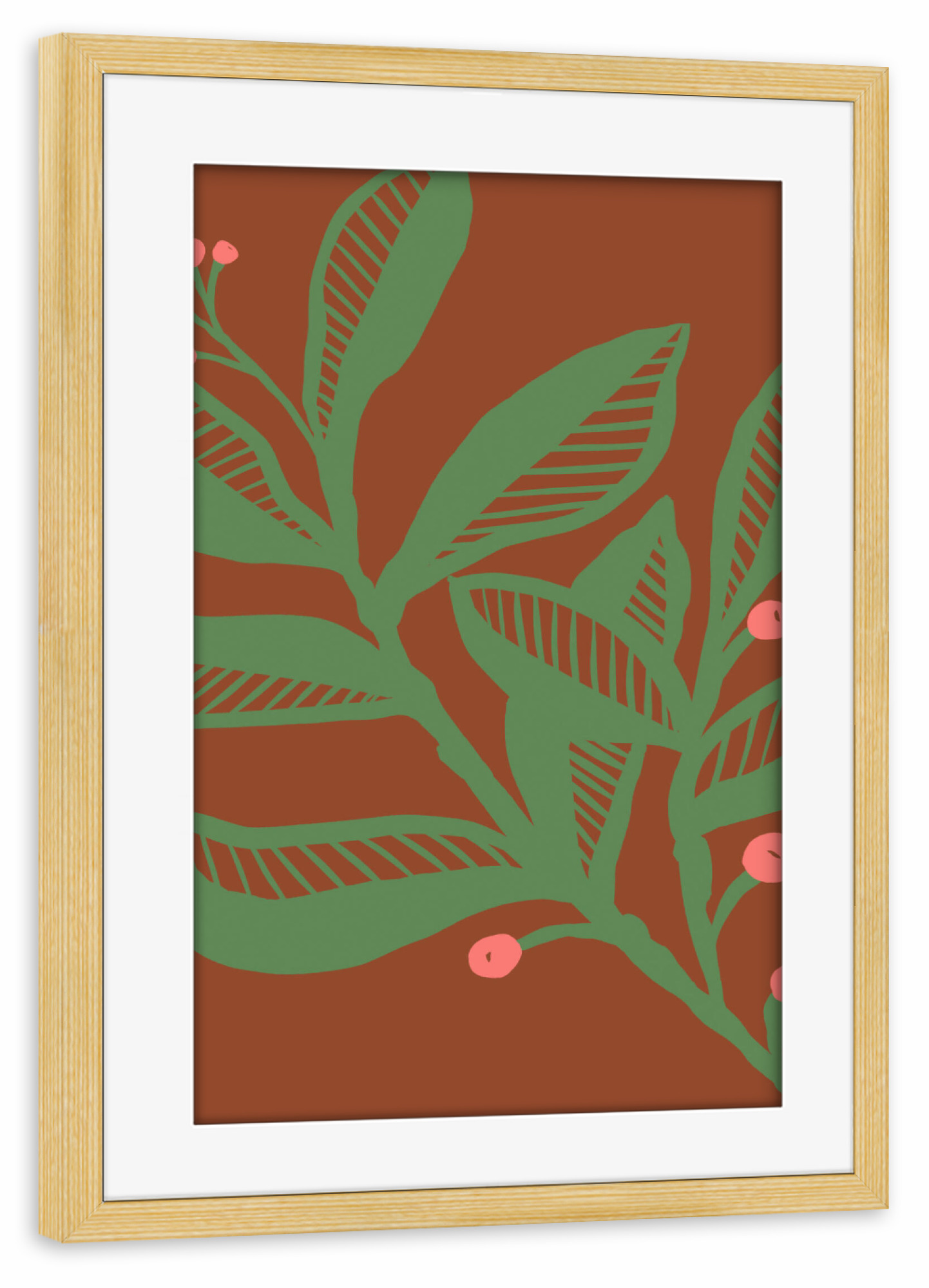 Poster mit Rahmen kiefer "Winter berries" artboxONE - Natur,Floral,Abstrakt