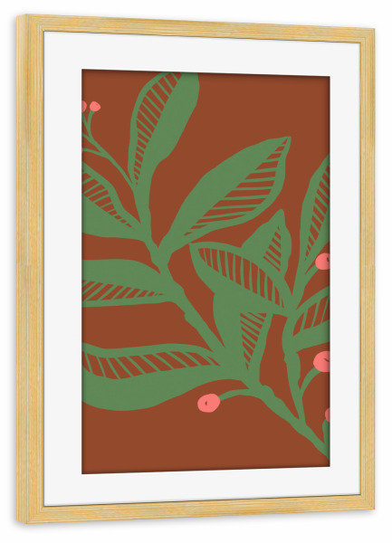 Poster mit Rahmen kiefer "Winter berries" artboxONE - Natur,Floral,Abstrakt