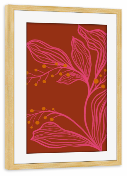 Poster mit Rahmen kiefer "Foliage bunch" artboxONE - Natur,Floral,Abstrakt