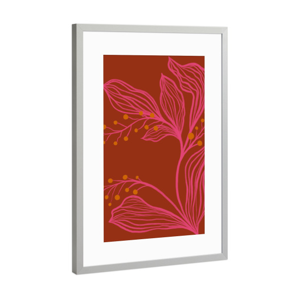 Poster mit Rahmen Silber "Foliage bunch" artboxONE - Natur,Floral,Abstrakt