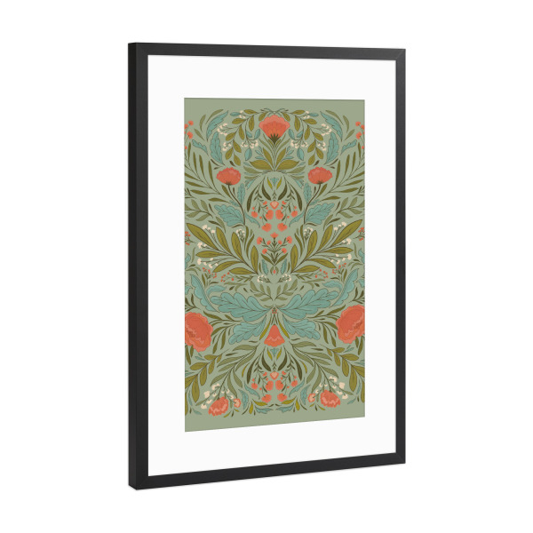 Poster mit Rahmen Schwarz (Metallic) "Mirror floral" artboxONE - Natur,Floral,Festivals