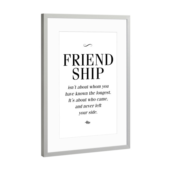 Poster mit Rahmen Silber "Freundschaft - Typo" artboxONE - Typografie,Liebe