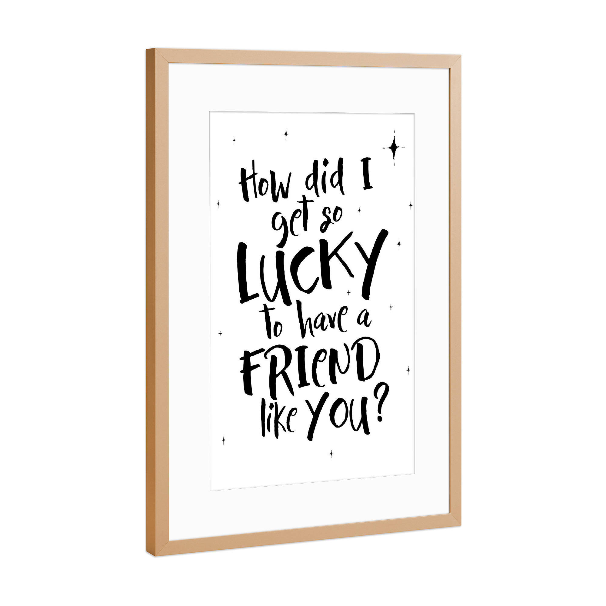 Poster mit Rahmen Kupfer "Freund wie du" artboxONE - Typografie,Liebe