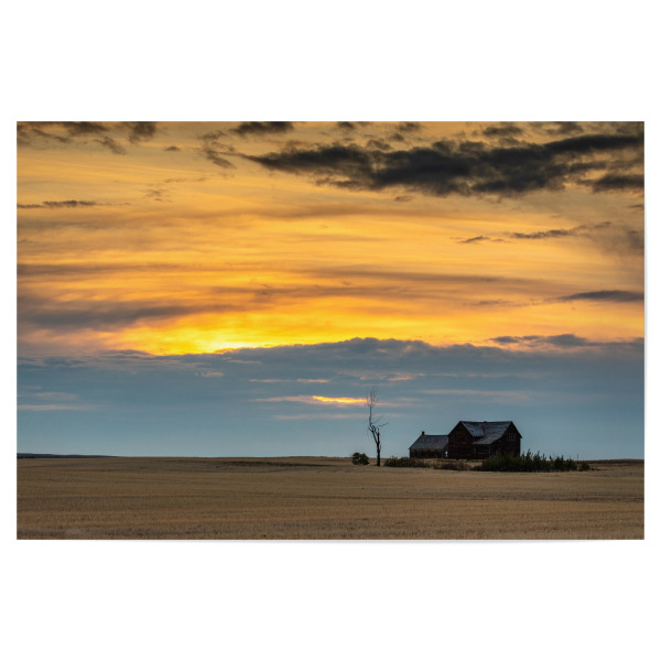 Poster 30x20 cm "Verlassene Farm in der Praerie" artboxONE - Natur,Architektur