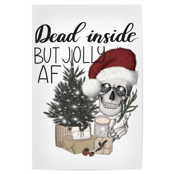 Poster 30x20 cm "Innen tot, aber Jolly Af" artboxONE - Weihnachten,Buchstaben,Festivals,Lustig