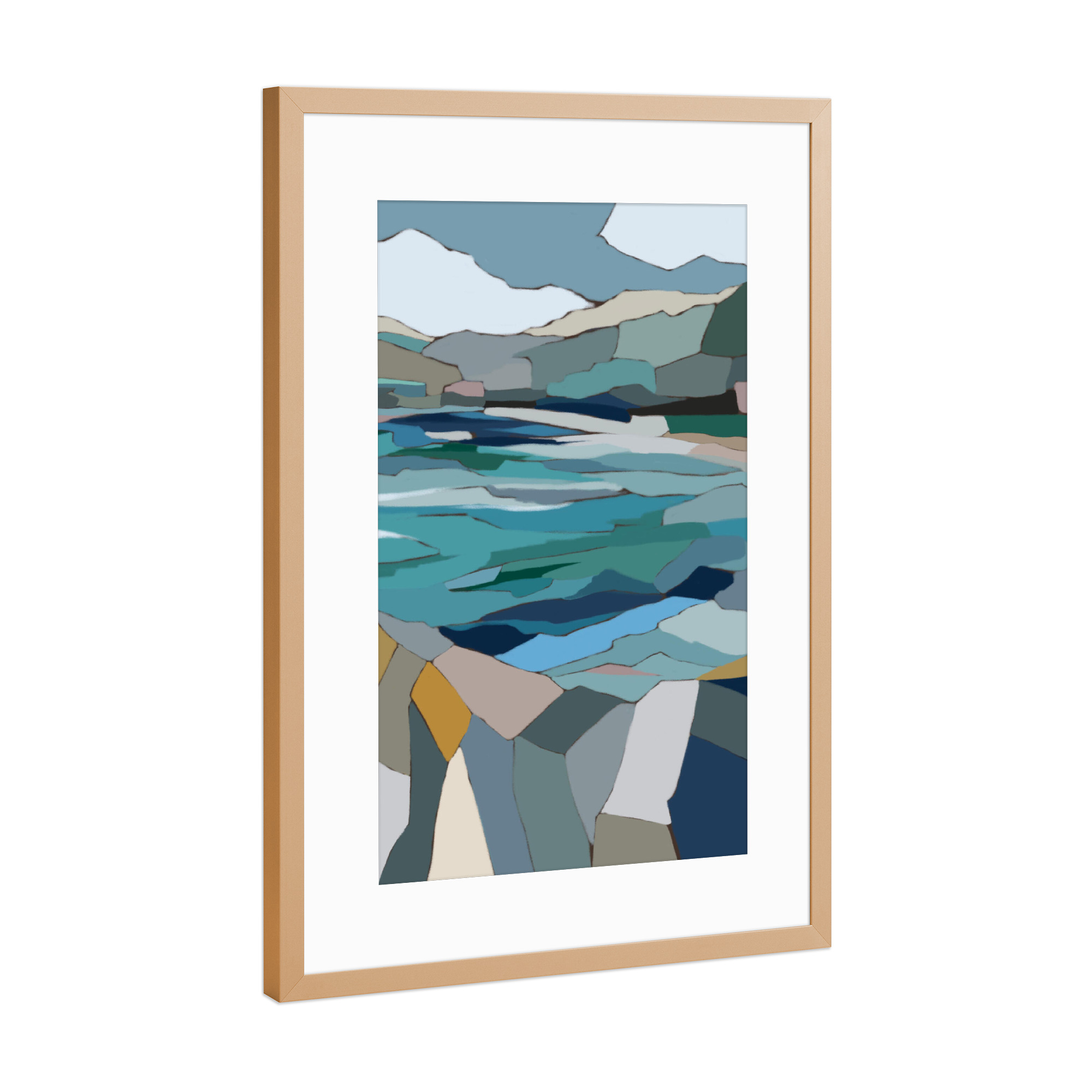 Poster mit Rahmen Kupfer "Ocean view l" artboxONE - Natur,Abstrakt,Geometrie