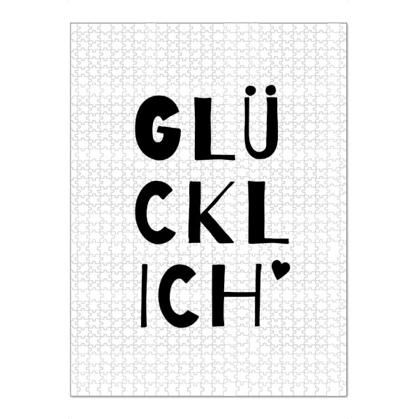 Puzzle Ravensburger "Glückl Ich - Typografie" artboxONE - Typografie,Für Kinder,Liebe,Lustig