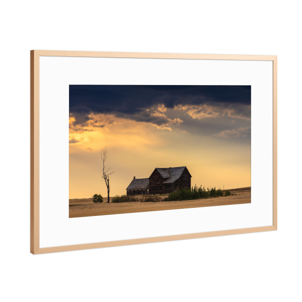 Poster mit Rahmen Kupfer "Farm in der Praerie in Kanada" artboxONE - Architektur