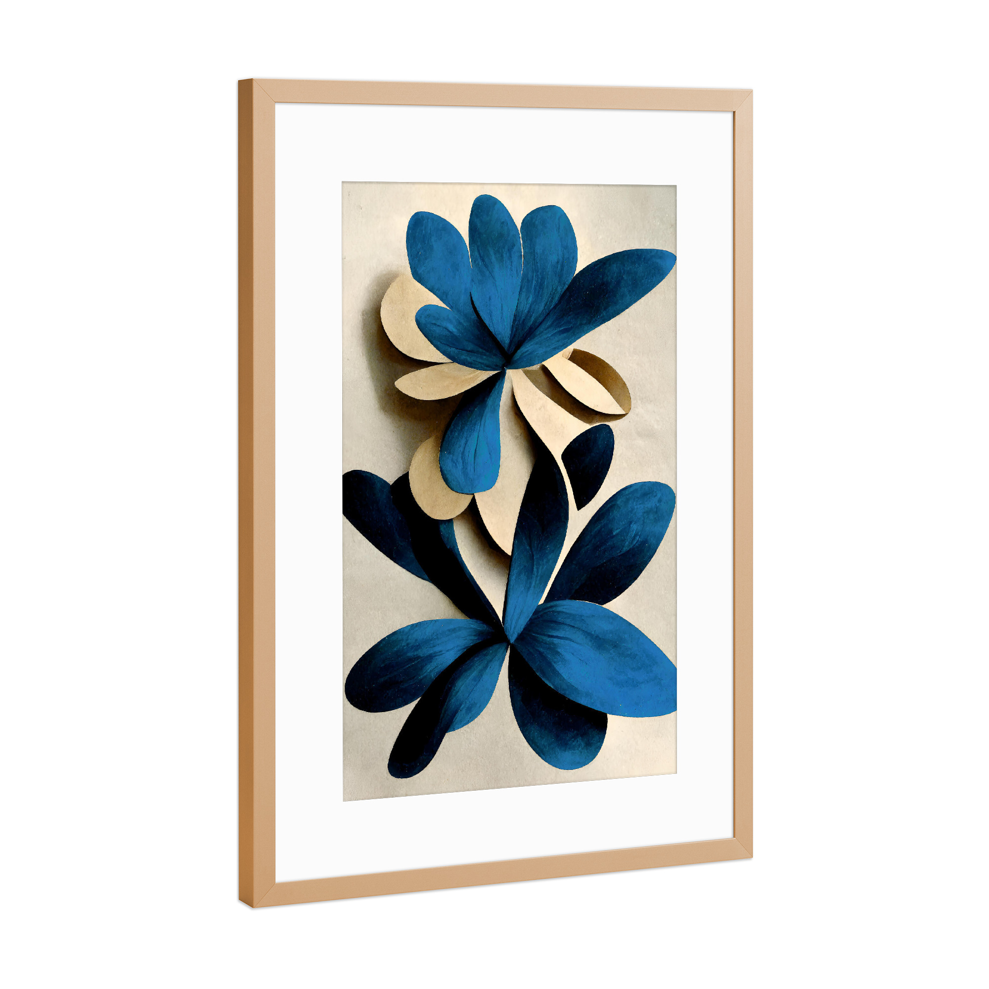 Poster mit Rahmen Kupfer "Blue Nymphaea" artboxONE - Natur,Floral,Abstrakt,Für Mama