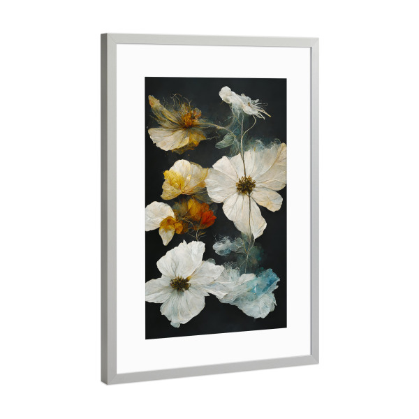 Poster mit Rahmen Silber "Tender Dry Flowers" artboxONE - Natur,Floral,Abstrakt