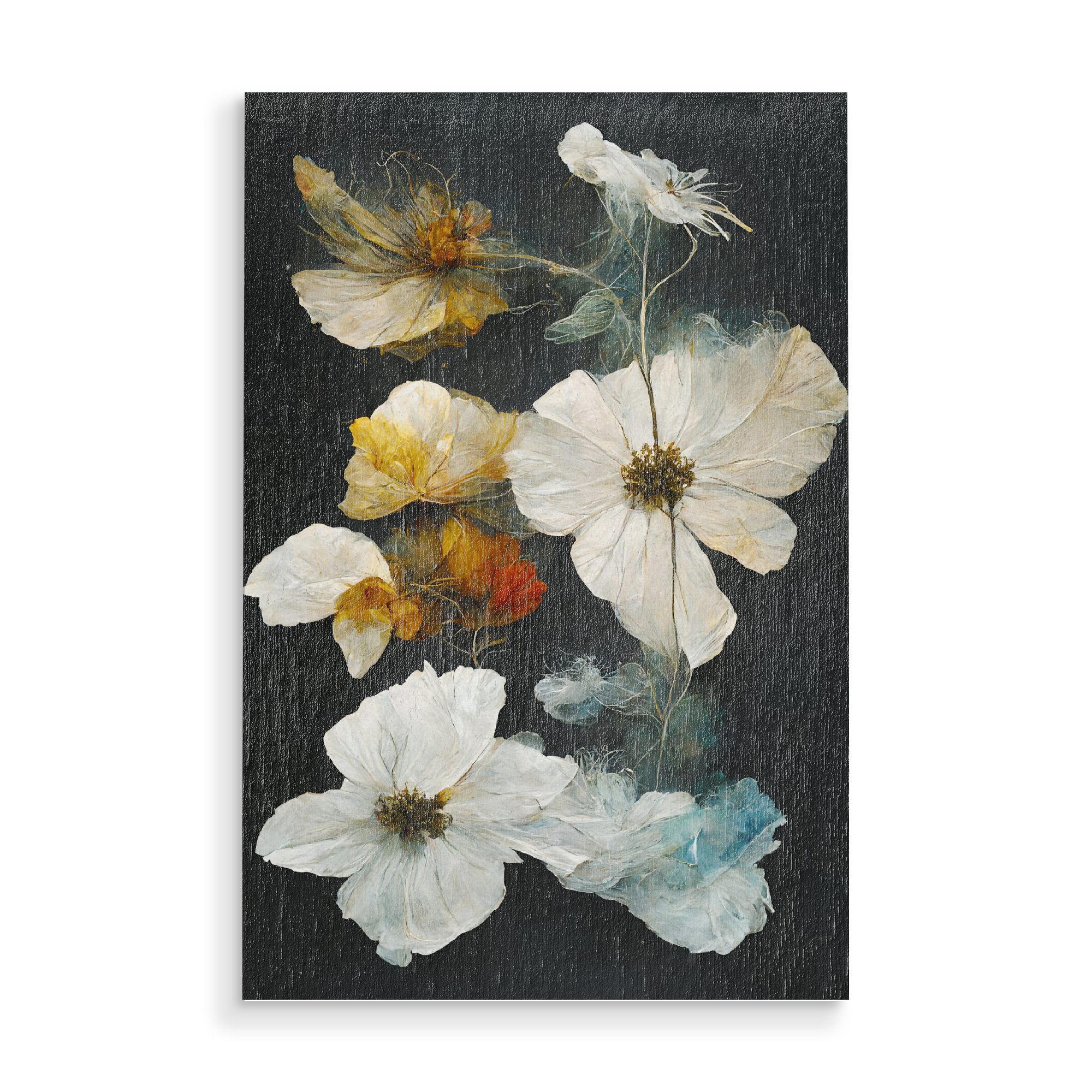 Holzbild "Tender Dry Flowers" artboxONE - Natur,Floral,Abstrakt - Blume,Blumen,Floral,Abstrakt,Dekorativ,Filigran,Zart,Trockenblumen,Treechild