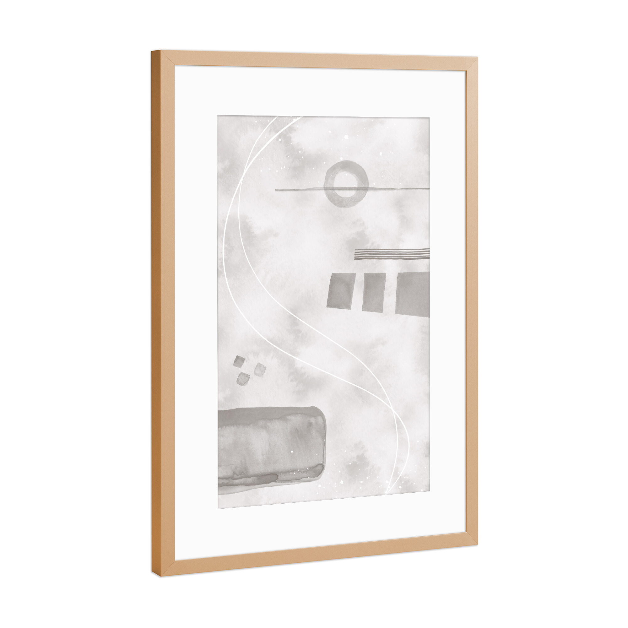 Poster mit Rahmen Kupfer "Mid-Century Abstrakt" artboxONE - Abstrakt