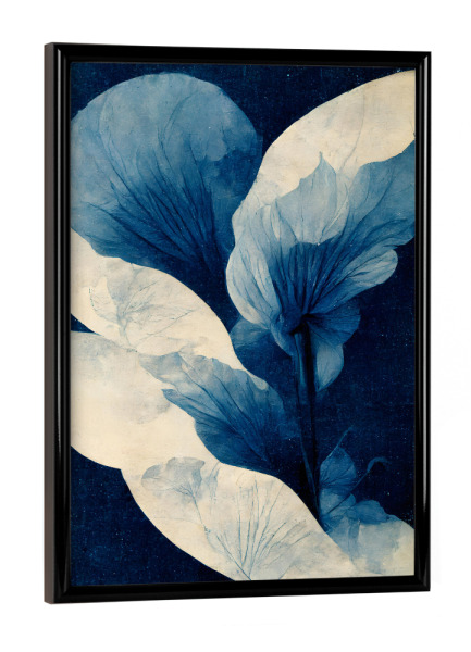 Poster mit schwarzem Rahmen "Blue Night Lilly" artboxONE - Natur,Floral,Abstrakt,Für Mama