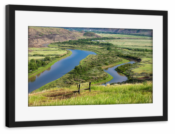 Poster mit Rahmen schwarz "Der Red Deer River in Alberta" artboxONE - Natur