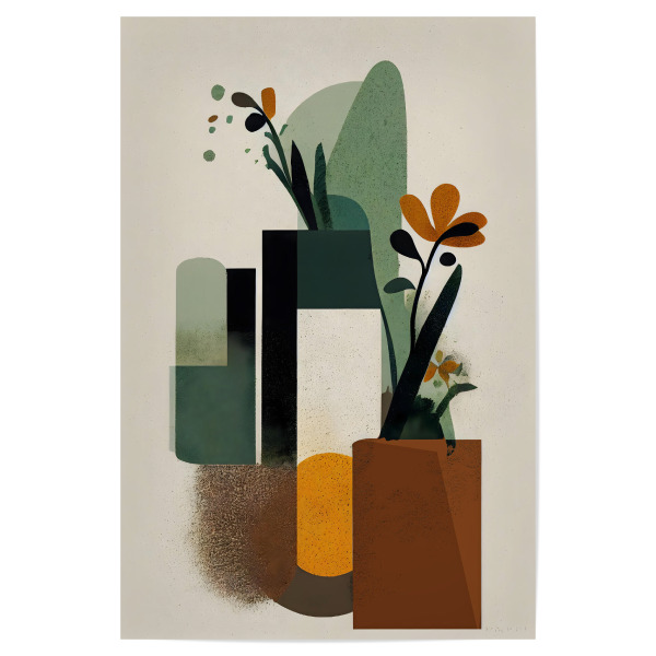 Poster 30x20 cm "Geometric Vases" artboxONE - Floral,Abstrakt,Geometrie,Für Mama - Blume,Blumen,Vase,Abstrakt,Geometrie,Struktur,Formen