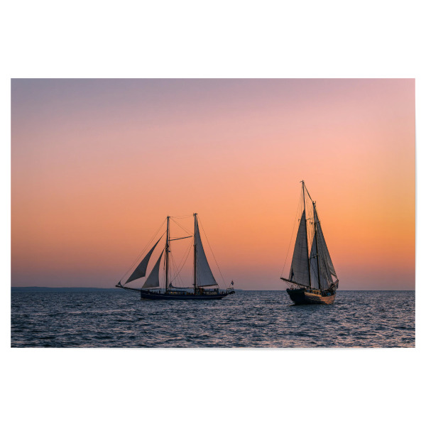 Poster 30x20 cm "Sonnenuntergang, Meer, Segelschiff" artboxONE - Natur,Reise,Reise / Strand und Meer