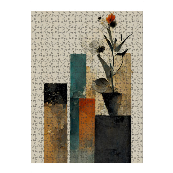artboxONE Puzzle "Geometric Stilllife" artboxONE - Natur,Floral,Abstrakt - Abstrakt,Blume,Vase,Floral,Pastell,Dekorativ,Struktur,Formen