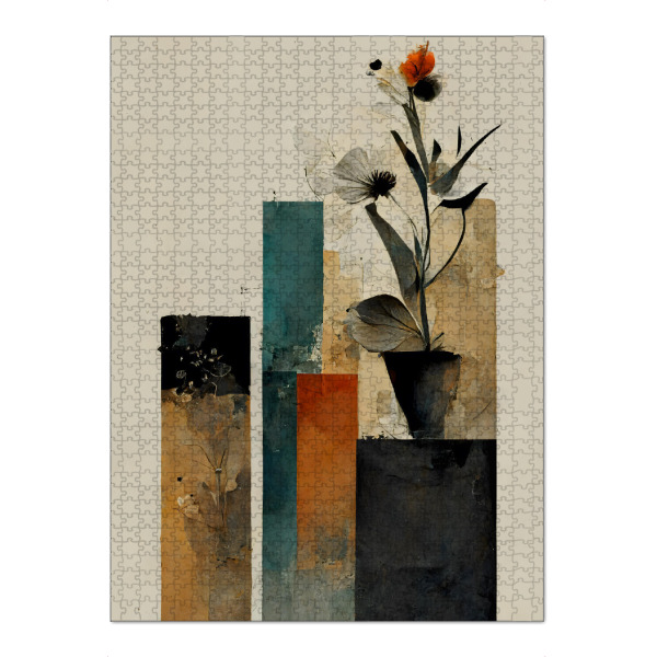 Puzzle Ravensburger "Geometric Stilllife" artboxONE - Natur,Floral,Abstrakt - Abstrakt,Blume,Vase,Floral,Pastell,Dekorativ,Struktur,Formen