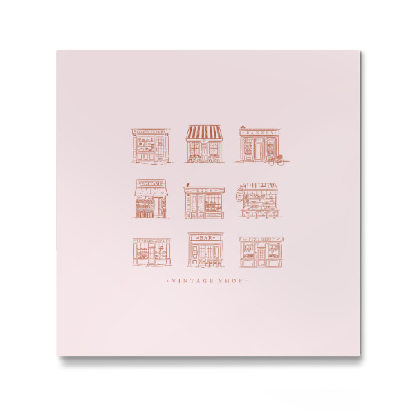 Galerie-Print "Vintage-Läden rosa" 30x30 cm artboxONE