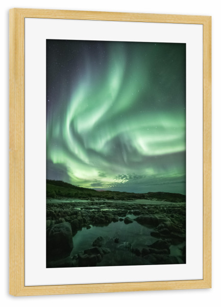 Poster mit Rahmen kiefer "Magisches Nordlicht" artboxONE - Natur,Galaxy