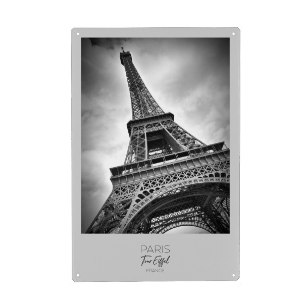 Holzbild "Im Fokus: PARIS Eiffelturm" artboxONE - Schwarzweiß,Architektur,Städte / Paris