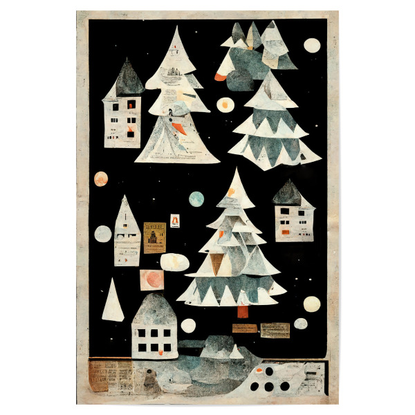 Poster "Paper Winter Village" artboxONE - Natur,Für Kinder,Abstrakt,Weihnachten