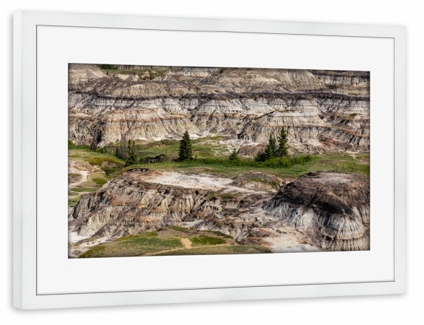 Poster mit Rahmen weiß "Horseshoe Canyon in Alberta Kanada" artboxONE - Natur