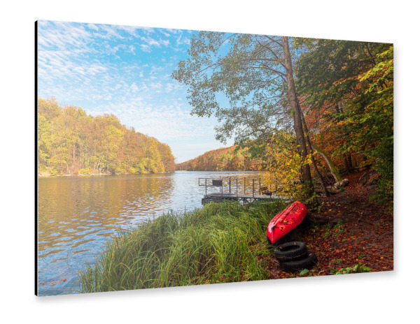 Alu-Dibond "Boot, See, Wald" 30x20 cm artboxONE