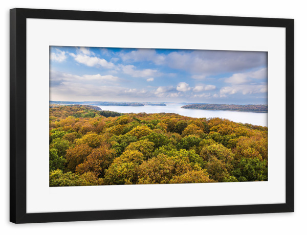Poster mit Rahmen schwarz "Herbst, Wald, Bodden" artboxONE - Natur,Reise