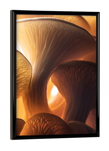 Poster mit schwarzem Rahmen "Pilzleuchten" artboxONE - Natur