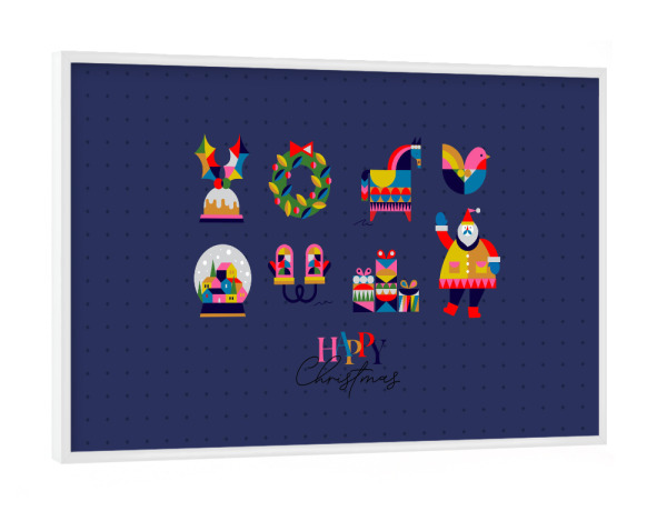 Poster mit weißem Rahmen "Weihnachtssymbole Sankt blau" artboxONE - Abstrakt,Geometrie,Weihnachten