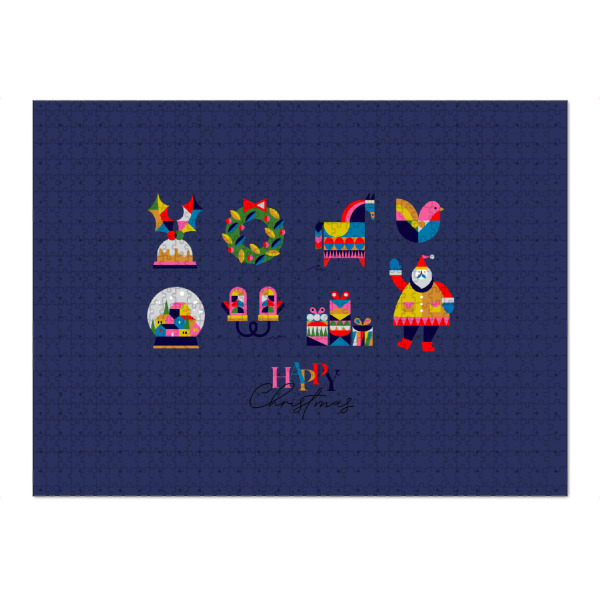 Puzzle Ravensburger "Weihnachtssymbole Sankt blau" artboxONE - Abstrakt,Geometrie,Weihnachten