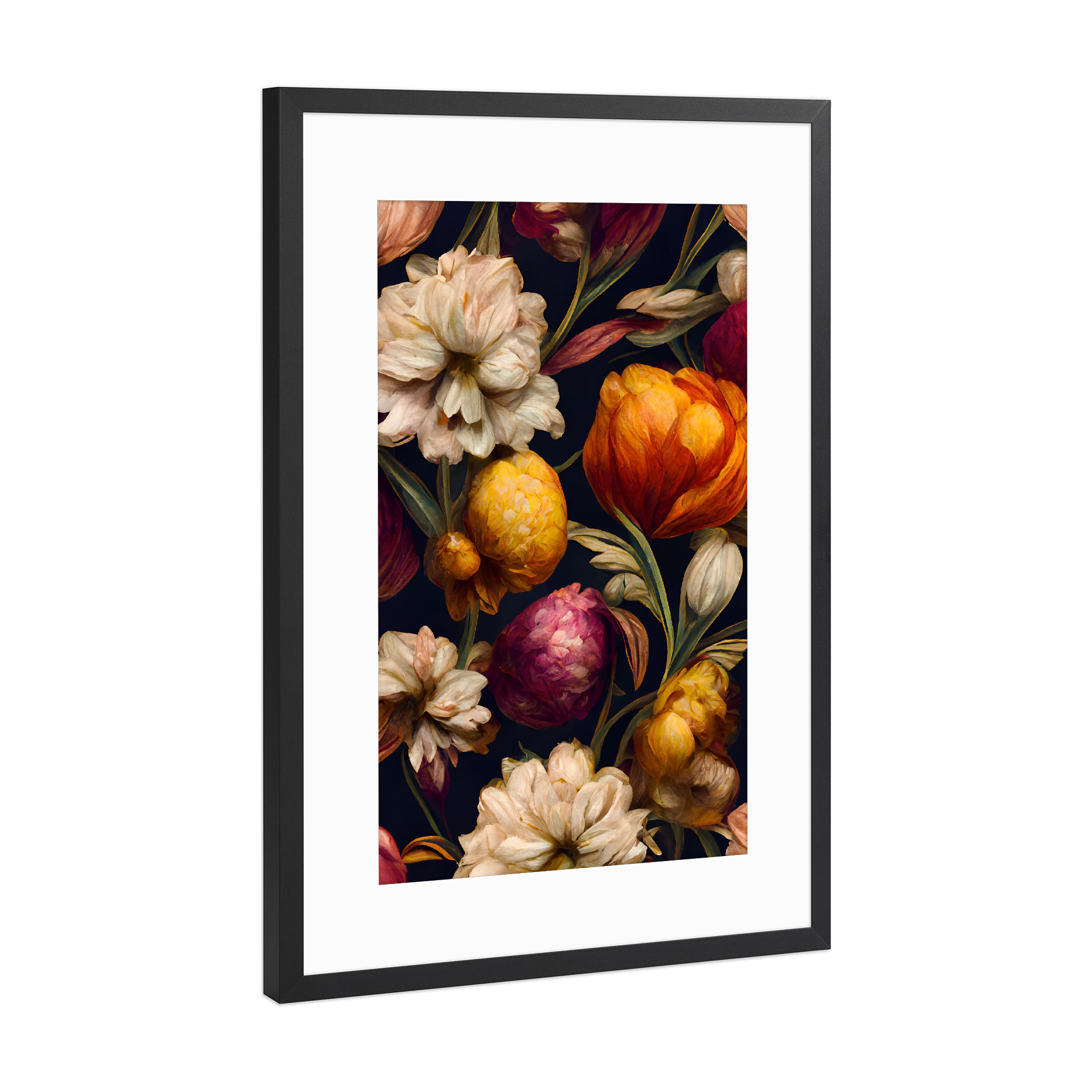 Poster mit Rahmen Schwarz (Metallic) "Beautiful Flower Pattern" artboxONE - Natur,Floral,Abstrakt,Für Mama